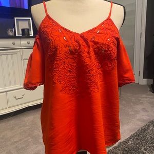 Intricate sexy cold shoulder top
